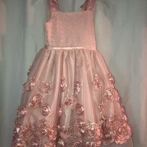 Nannette Pink Rosette Kids Dress